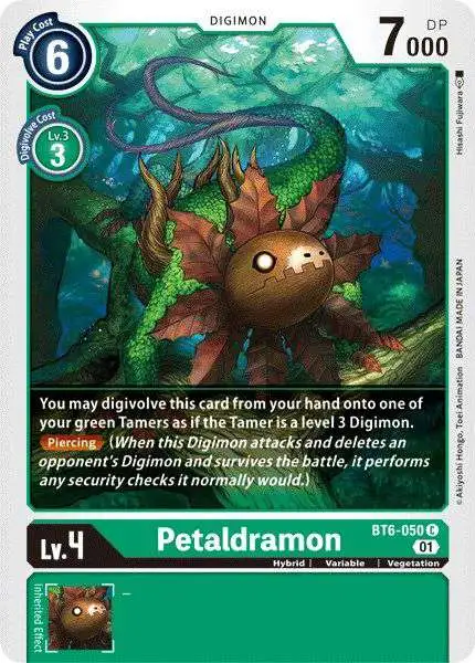 Digimon Trading Card Game Double Diamond Common Petaldramon BT6-050