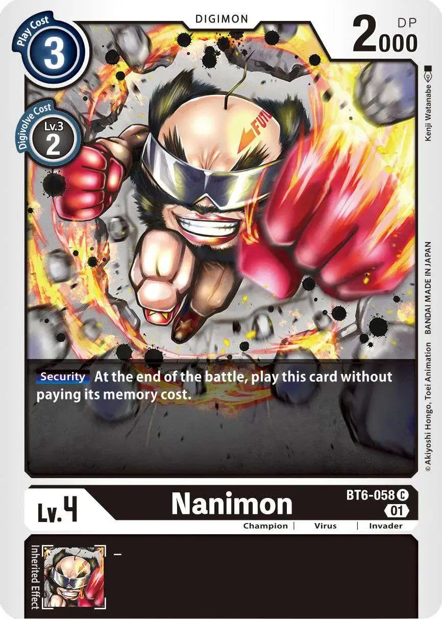 Digimon Trading Card Game Double Diamond Common Nanimon BT6-058