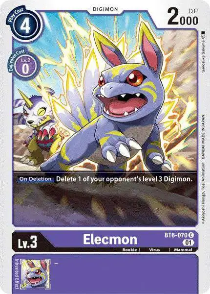 Digimon Trading Card Game Double Diamond Common Elecmon BT6-070