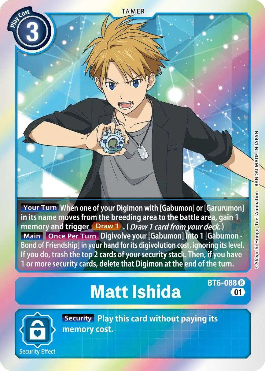 Digimon Trading Card Game Double Diamond Rare Matt Ishida BT6-088