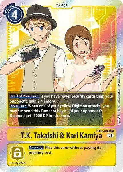 Digimon Trading Card Game Double Diamond Rare T.K. Takaishi & Kari Kamiya BT6-089