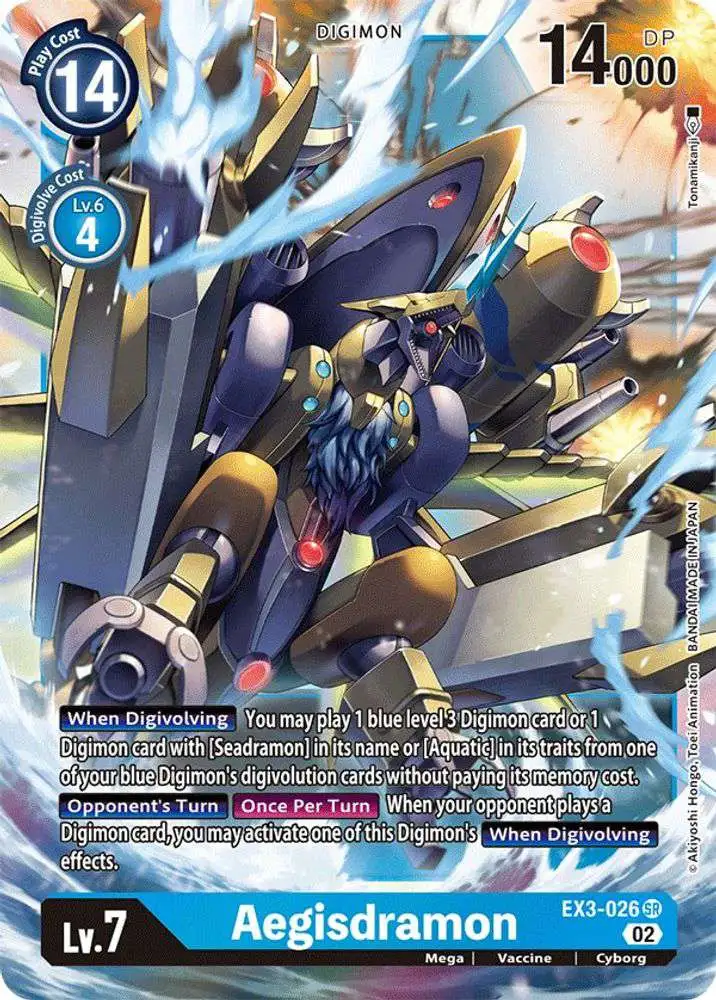 Digimon Trading Card Game Draconic Roar Super Rare Aegisdramon EX3-026