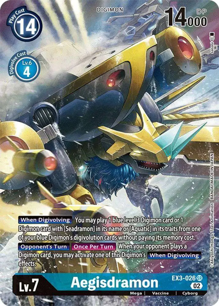 Digimon Trading Card Game Draconic Roar Single Card Super Rare Aegisdramon  EX3-026 Alternate Art - ToyWiz