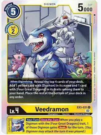 Digimon Trading Card Game Draconic Roar Uncommon Veedramon EX3-031 [Alternate Art]
