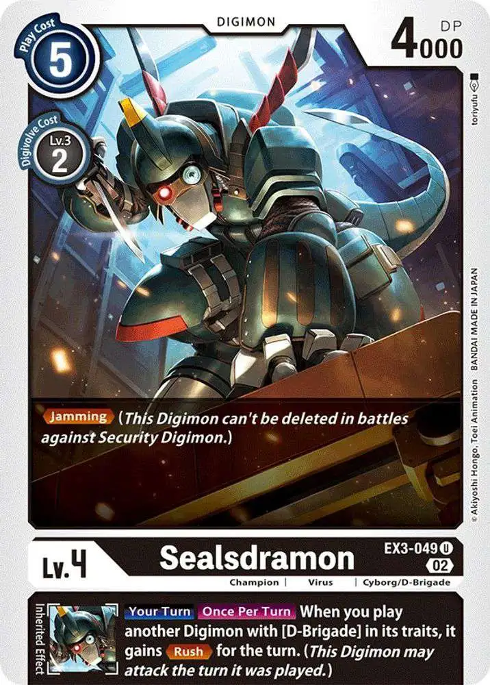 Digimon Trading Card Game Draconic Roar Uncommon Sealsdramon EX3-049