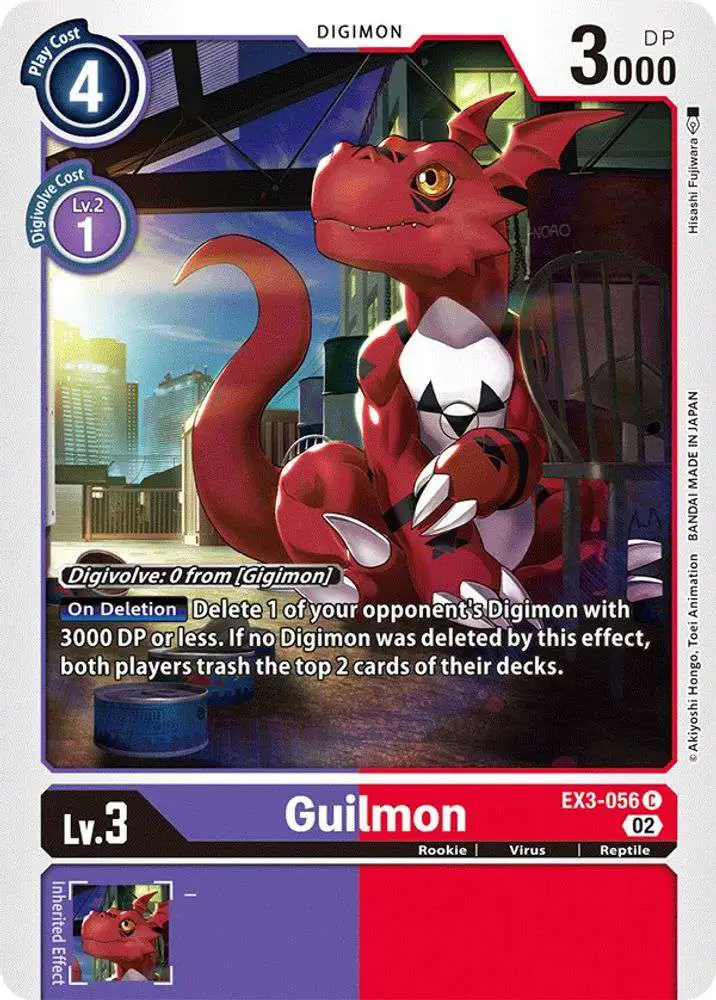 Digimon Trading Card Game Draconic Roar Common Guilmon EX3-056