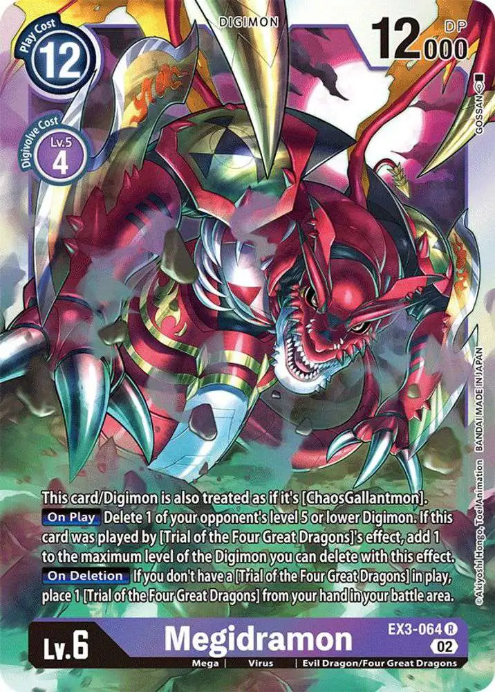 Digimon Trading Card Game Draconic Roar Rare Megidramon EX3-064