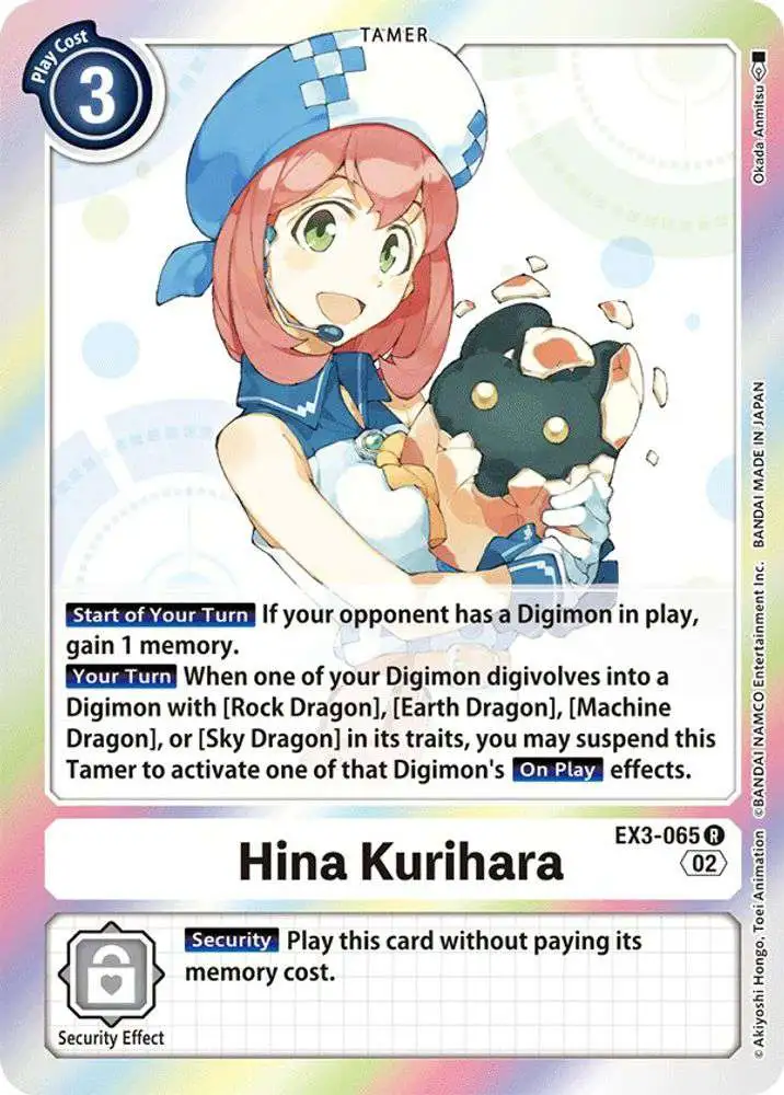 Digimon Trading Card Game Draconic Roar Rare Hina Kurihara EX3-065