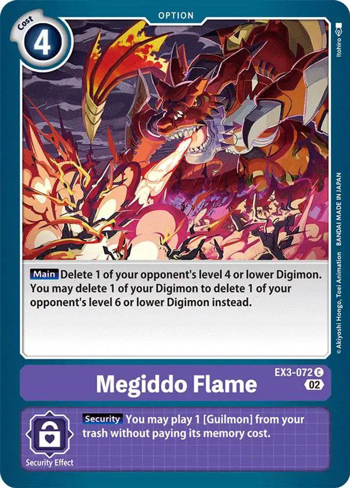 Digimon Trading Card Game Draconic Roar Common Megiddo Flame EX3-072