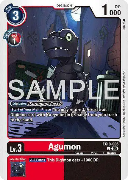 Digimon Trading Card Game Sinister Order Uncommon Agumon EX10-006