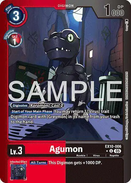 Digimon Trading Card Game Sinister Order Uncommon FOIL Agumon EX10-006