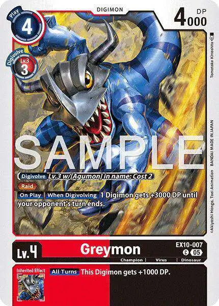 Digimon Trading Card Game Sinister Order Common Greymon EX10-007