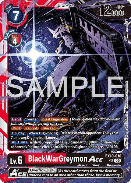 Digimon Trading Card Game Sinister Order Super Rare BlackWarGreymon ACE EX10-010
