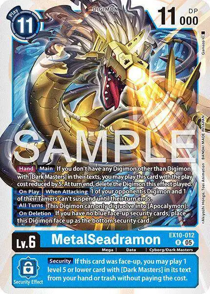 Digimon Trading Card Game Sinister Order Rare MetalSeadramon EX10-012