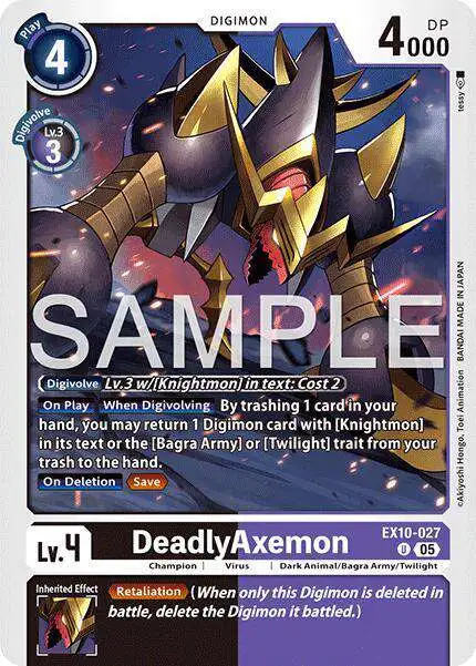 Digimon Trading Card Game Sinister Order Uncommon DeadlyAxemon EX10-027