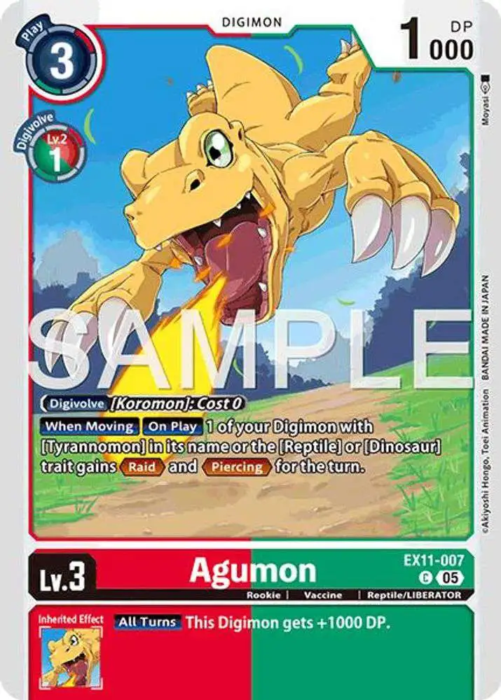 Digimon Trading Card Game Dawn of Liberator Common Agumon EX11-007