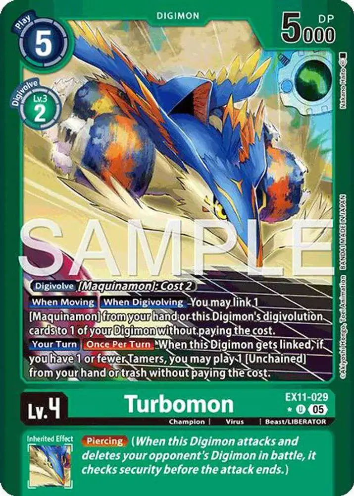 Digimon Trading Card Game Dawn of Liberator Uncommon Turbomon EX11-029 [Limited Foil]