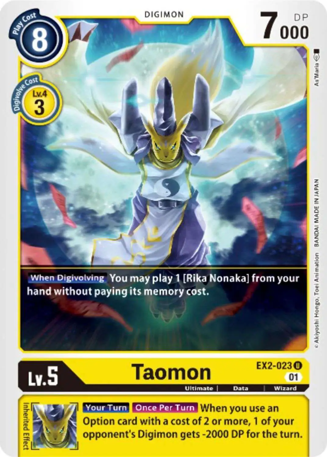 Digimon Trading Card Game Digital Hazard Uncommon Taomon EX2-023