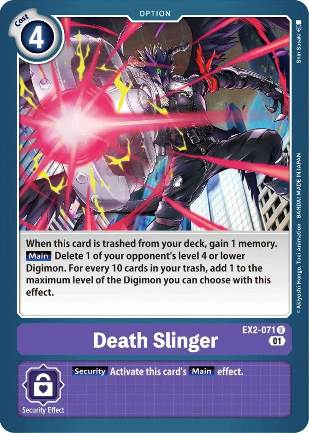Digimon Trading Card Game Digital Hazard Uncommon Death Slinger EX2-071