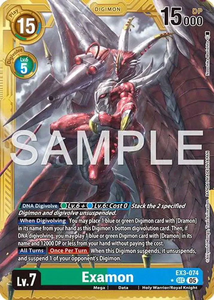 Digimon Trading Card Game Advanced Booster Digimon Generation Single Card  Secret Rare Examon EX3-074 Gold Border - ToyWiz