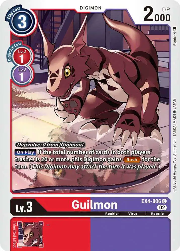 Digimon Trading Card Game Alternative Being Common Guilmon EX4-006