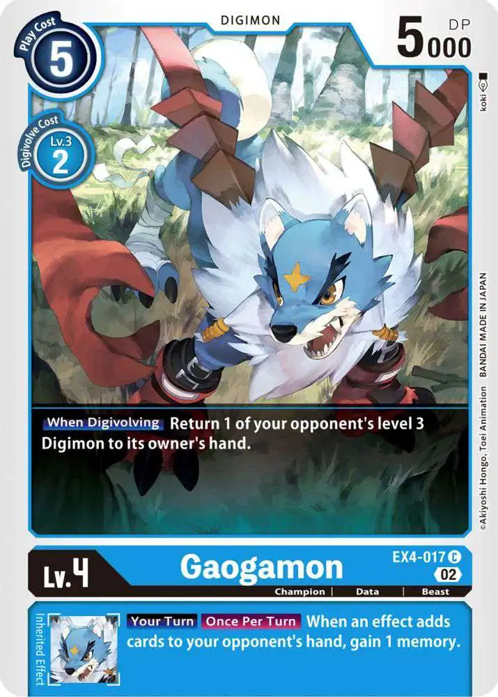 Digimon Trading Card Game Alternative Being Common Gaogamon EX4-017