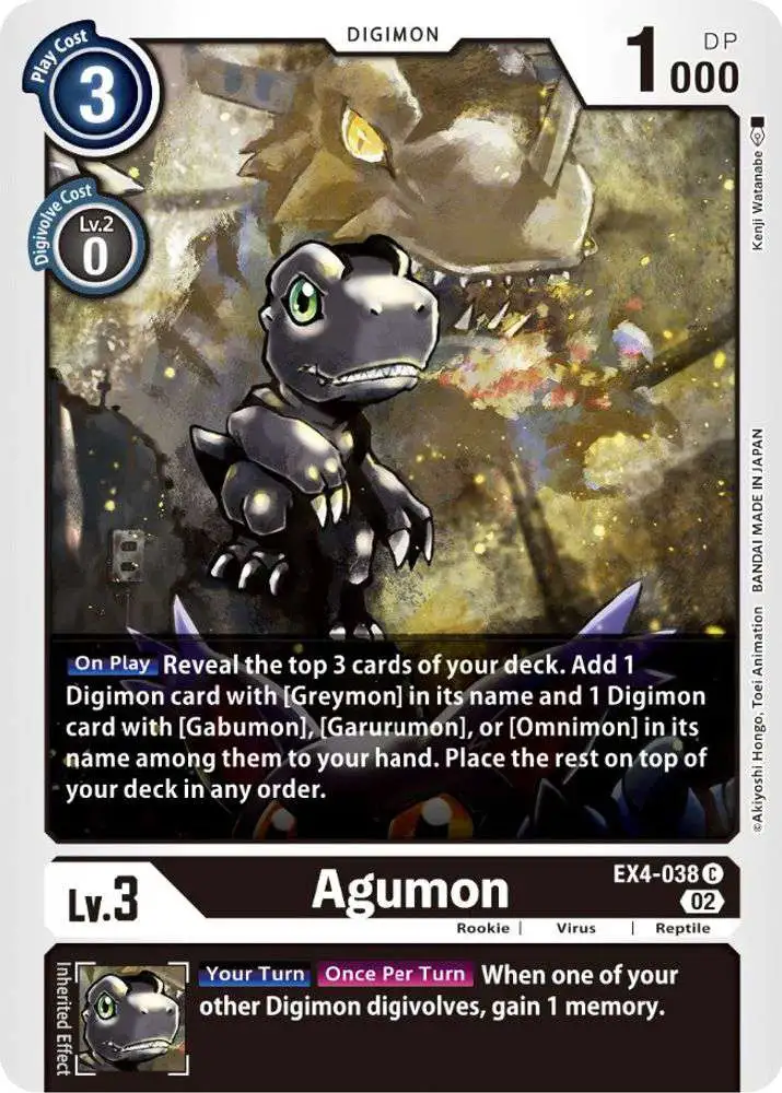 Digimon Trading Card Game Alternative Being Common Agumon - EX4-038 EX4-038