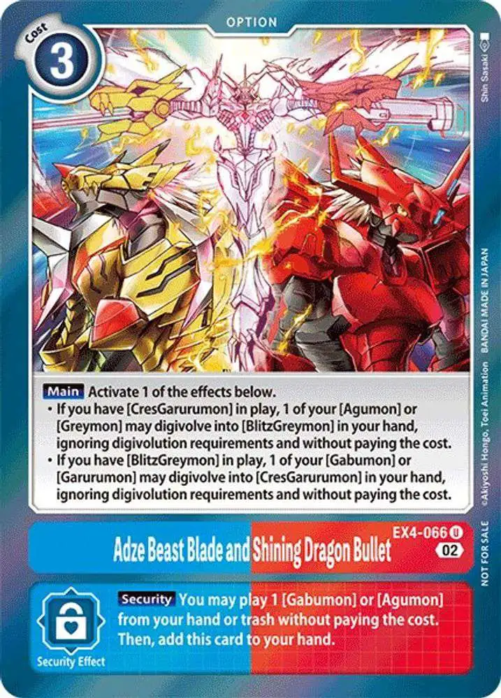 Digimon Trading Card Game Alternative Being Uncommon Adze Beast Blade & Shining Dragon Bullet EX4-066 [Alternate Art]