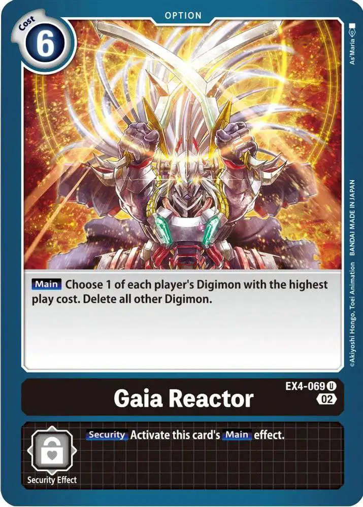 Digimon Trading Card Game Alternative Being Single Card Uncommon Gaia Reactor EX4-069 - ToyWiz Digimon Trading Card Game Alternative Being Single Card Uncommon Gaia Reactor EX4-069 - ToyWiz