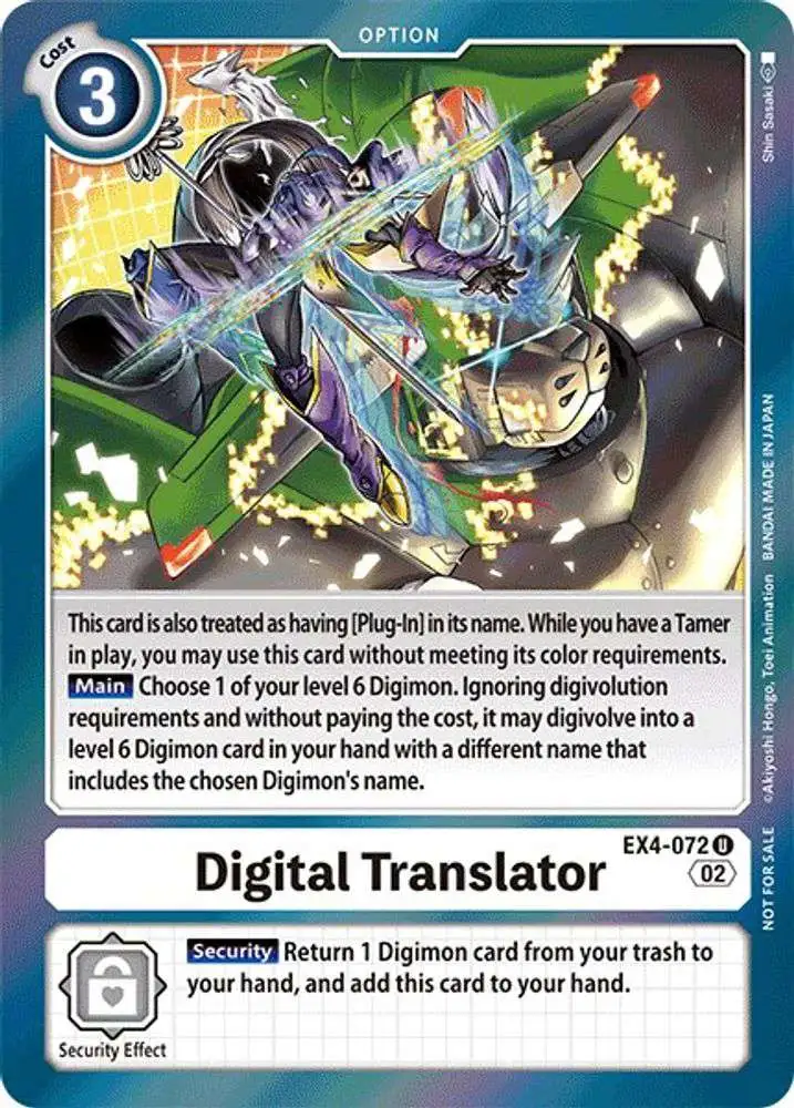 Digimon Trading Card Game Alternative Being Uncommon Digital Translator EX4-072 [Box Topper]