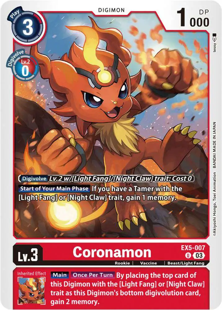 Digimon Animal Colosseum Uncommon Coronamon EX5-007