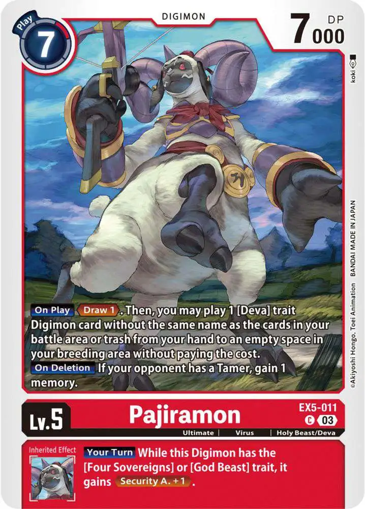 Digimon Animal Colosseum Common Pajiramon EX5-011