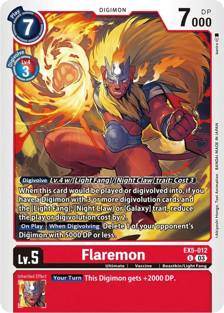 Digimon Animal Colosseum Uncommon Flaremon EX5-012