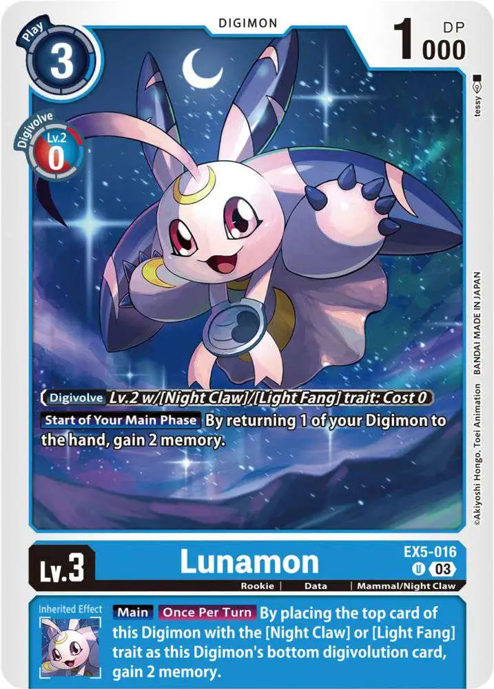 Digimon Animal Colosseum Uncommon Lunamon EX5-016