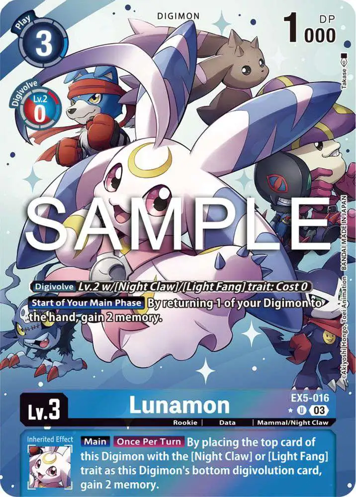 Digimon Animal Colosseum Uncommon Lunamon EX5-016 [Alternate Art]