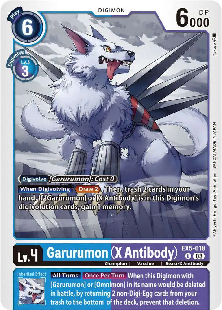 Digimon Animal Colosseum Uncommon Garurumon (X Antibody) EX5-018