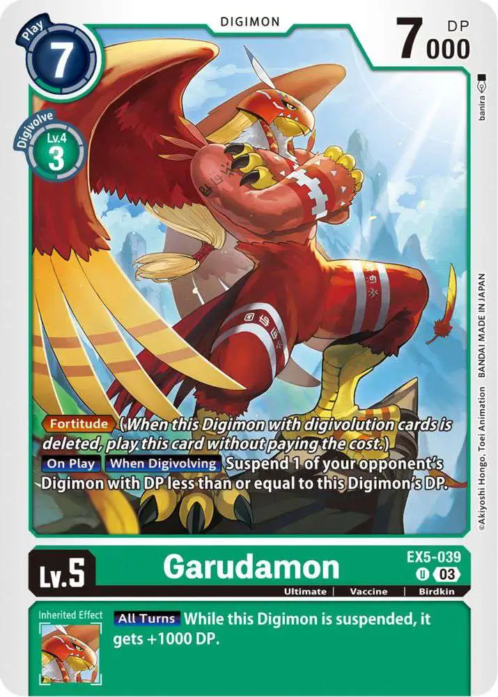 Digimon Animal Colosseum Uncommon Garudamon EX5-039