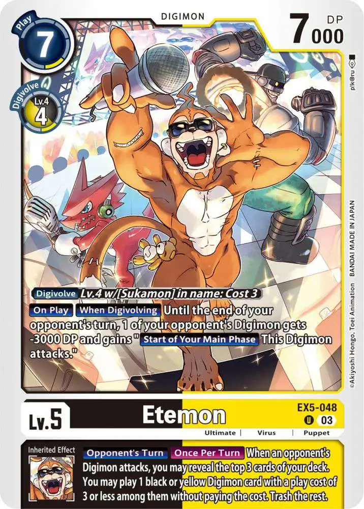 Digimon Animal Colosseum Single Card Uncommon Etemon EX5-048 - ToyWiz