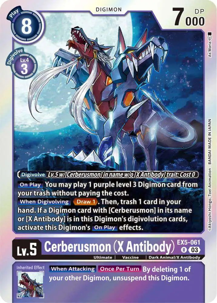 Digimon Animal Colosseum Rare Cerberusmon EX5-061 [X Antibody]