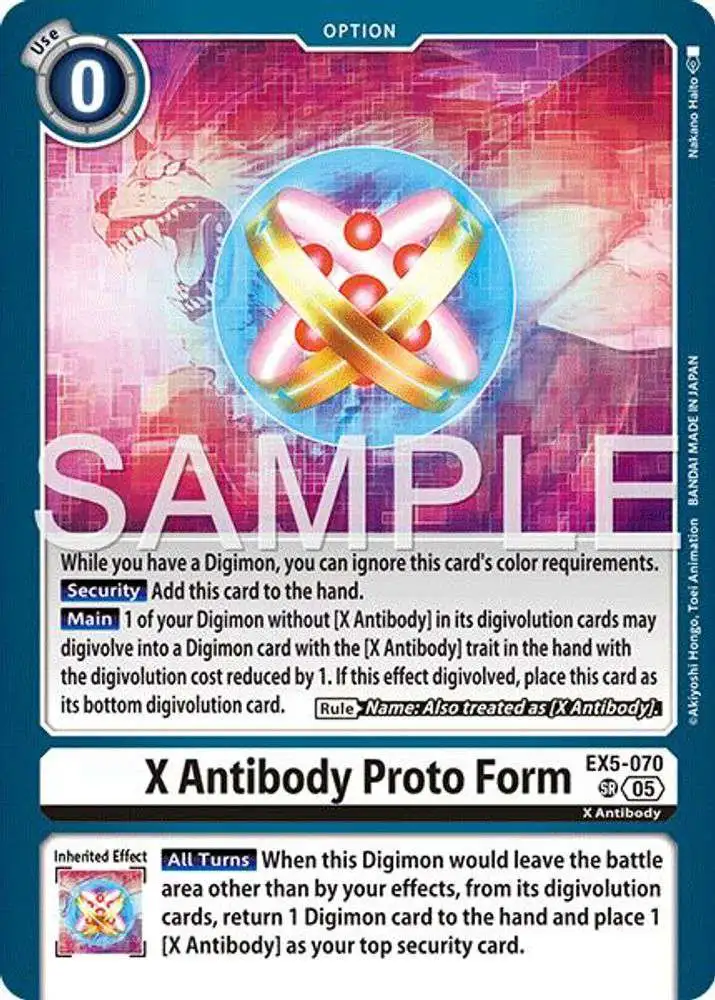 Trading Card Game Advanced Booster Digimon Generation Super Rare X Antibody  Proto Form EX5-070 [Reprint]