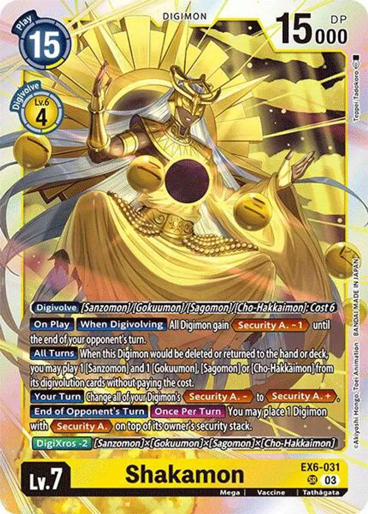 Digimon Trading Card Game Infernal Ascension Single Card Super Rare Shakamon EX6-031 - ToyWiz Digimon Trading Card Game Infernal Ascension Single Card Super Rare Shakamon EX6-031 - ToyWiz