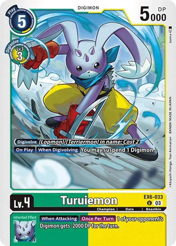 Digimon Trading Card Game Infernal Ascension Uncommon Turuiemon EX6-033