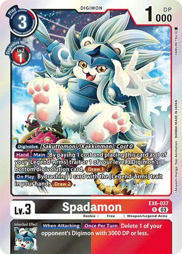 Digimon Trading Card Game Infernal Ascension Rare Spadamon EX6-037