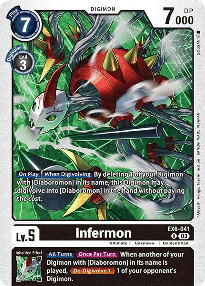 Digimon Trading Card Game Infernal Ascension Uncommon Infermon EX6-041