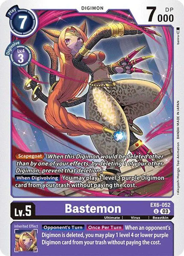 Digimon Trading Card Game Infernal Ascension Uncommon Bastemon EX6-052