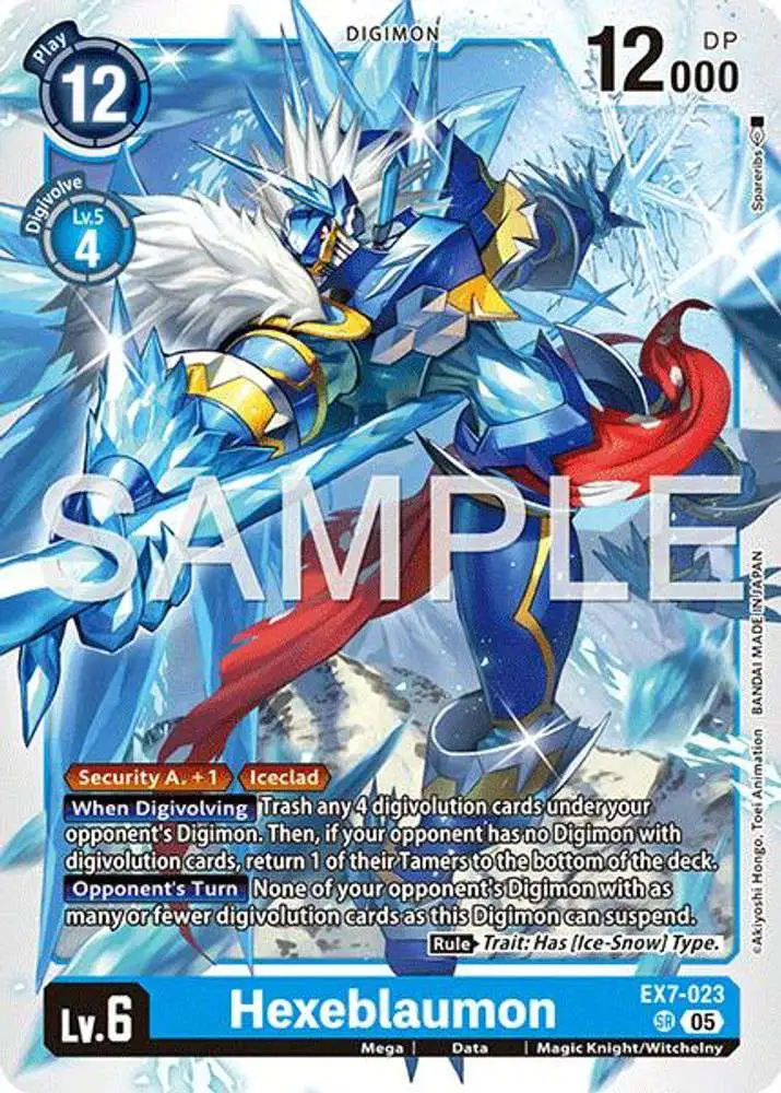 Trading Card Game Advanced Booster Digimon Generation Super Rare Hexeblaumon EX7-023 [Reprint]