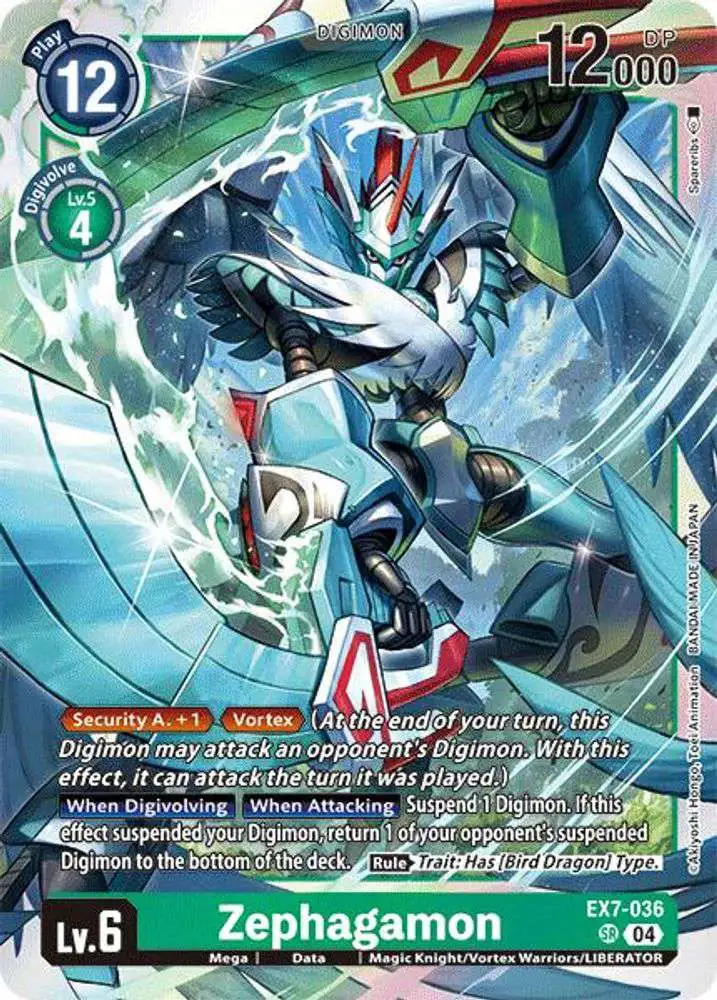 Digimon Trading Card Game Liberator Super Rare Zephagamon EX7-036