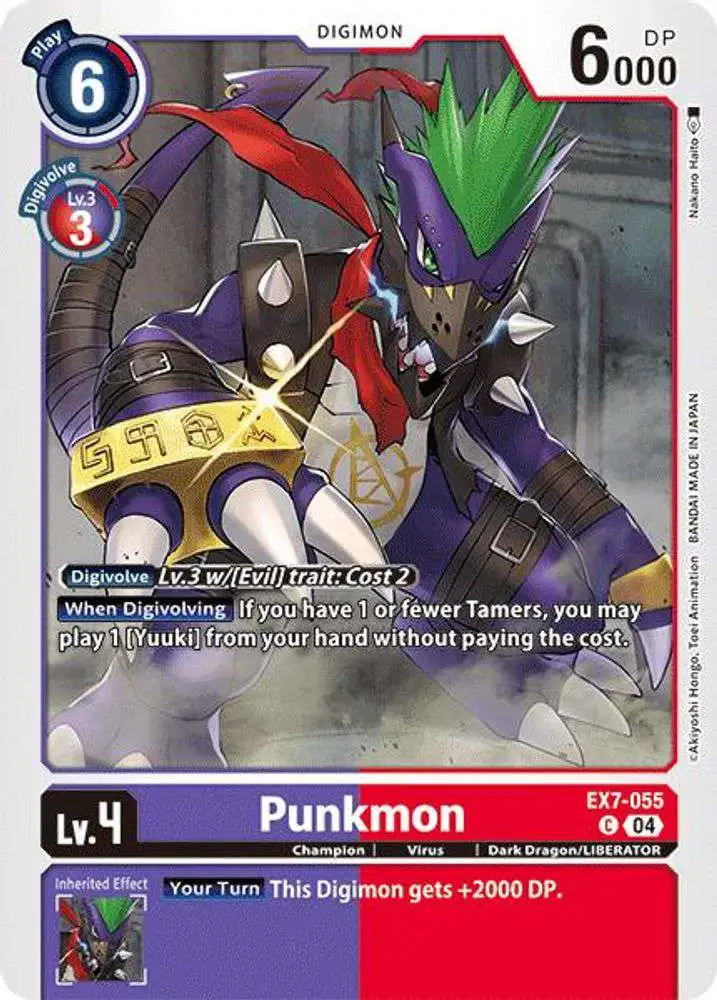 Digimon Trading Card Game Liberator Common Punkmon EX7-055