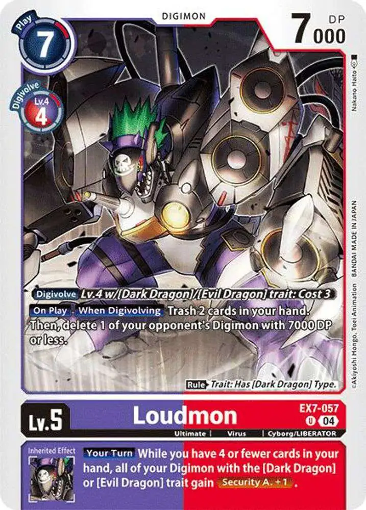 Digimon Trading Card Game Liberator Uncommon Loudmon EX7-057
