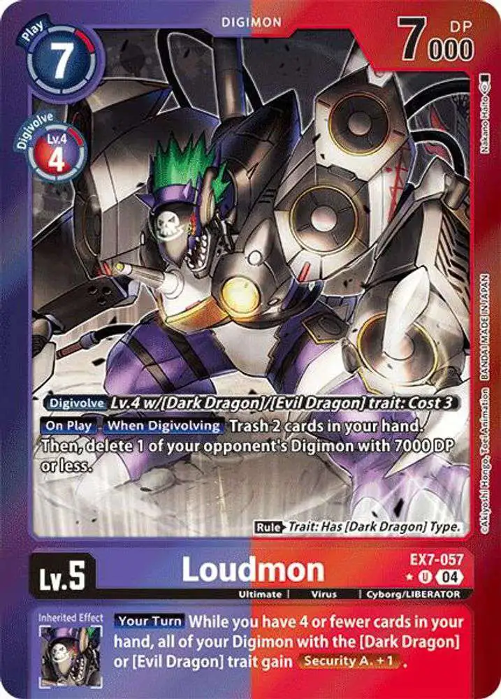 Digimon Trading Card Game Liberator Single Card Uncommon Loudmon EX7 ...